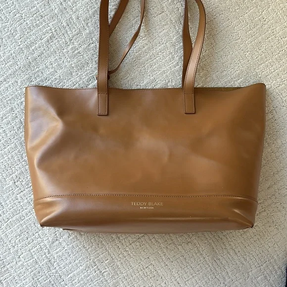 Teddy Blake Leather Tote Alice Vitello CAMEL - Picture 10 of 12